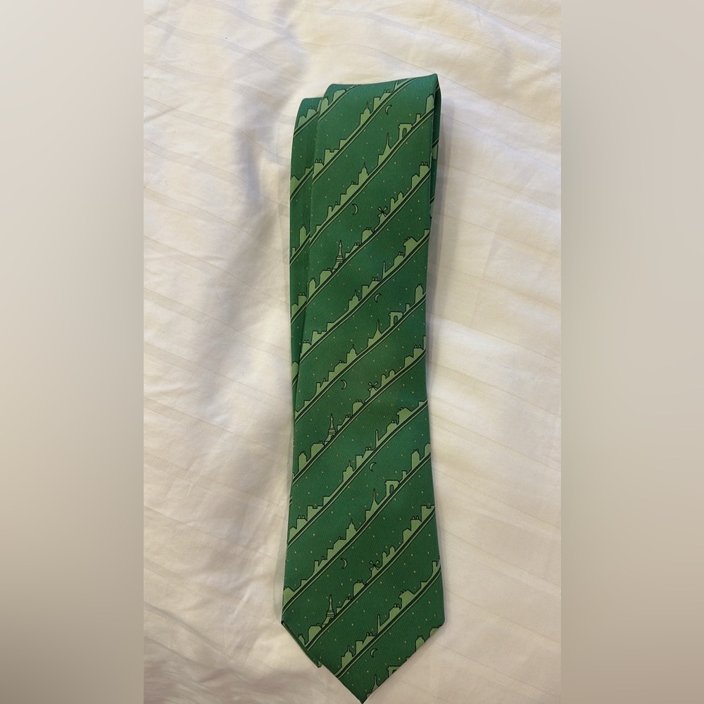 Hermes Green Diagonal Stripe Tie